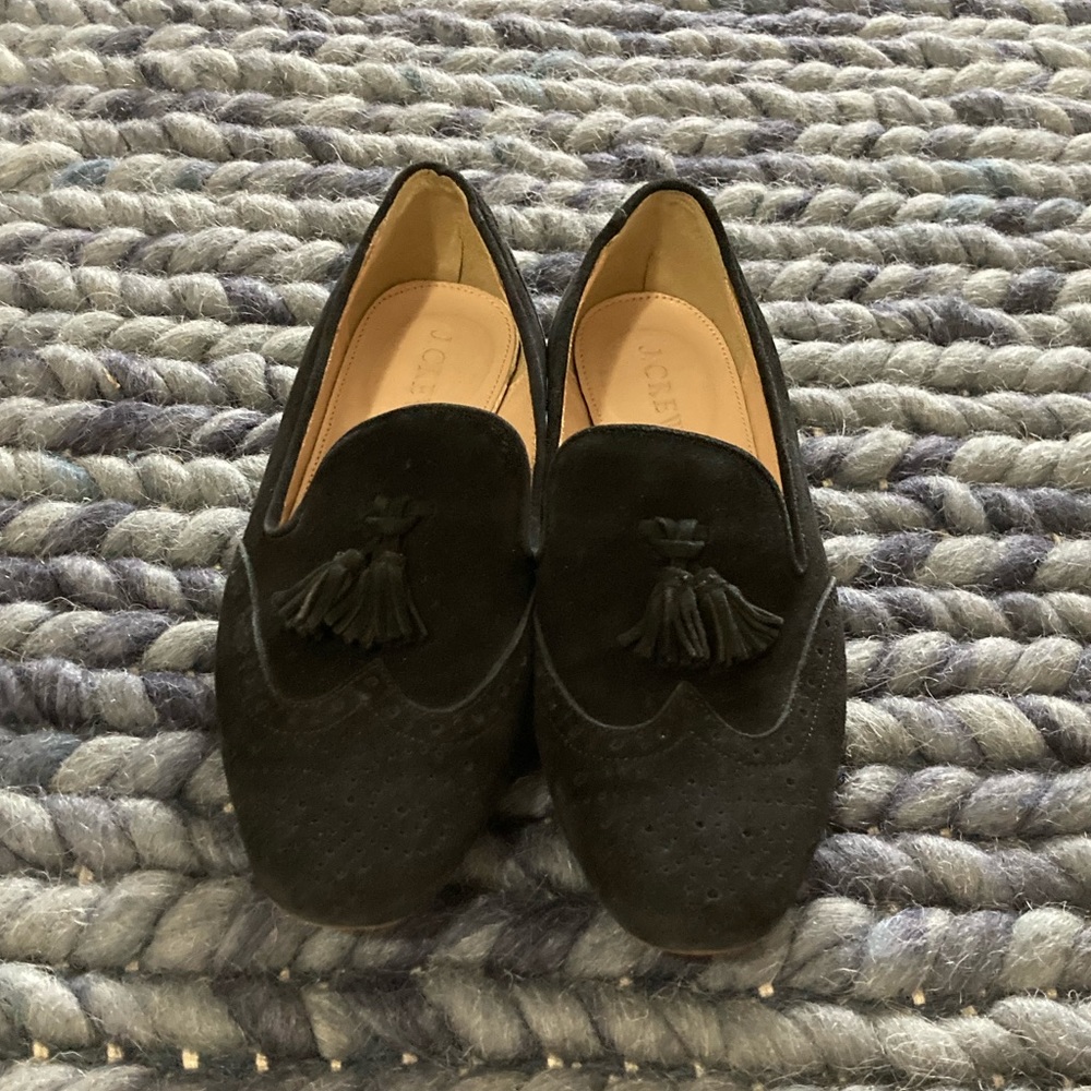 Black suede jcrew flats